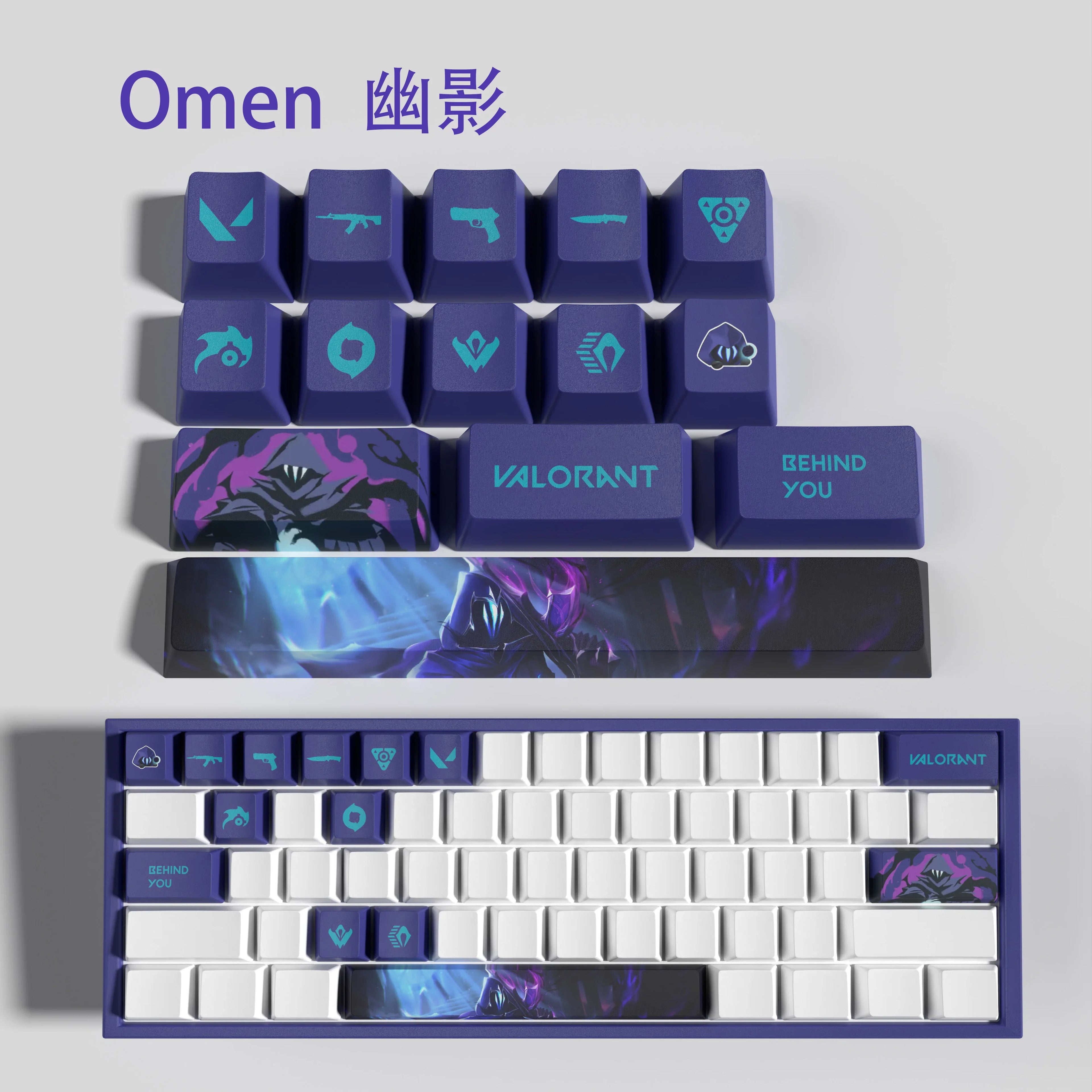Sage New design Valorant keycaps  OEM Profile 14keys MINI SET PBT dye sub keycaps