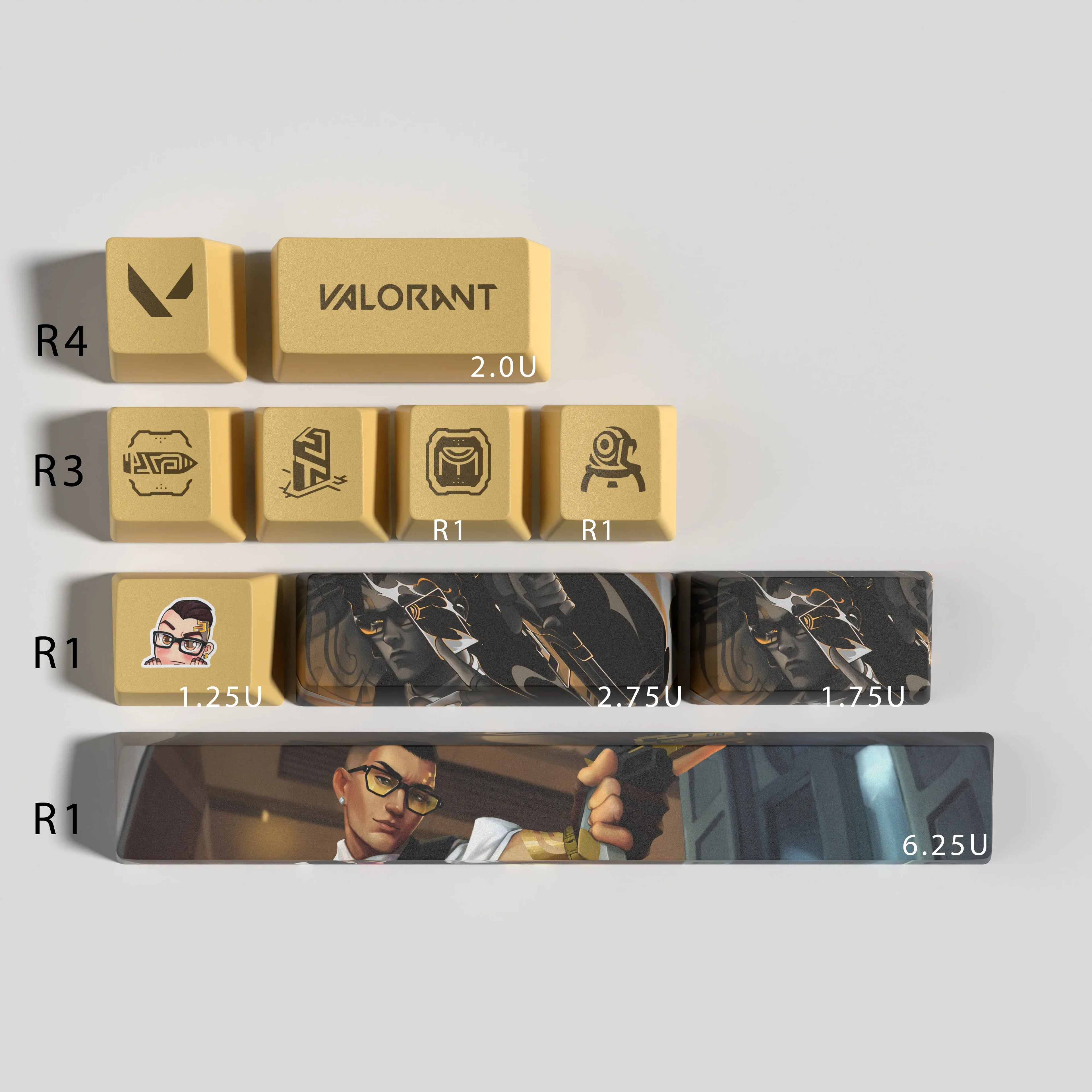 Valorant keycaps sage OEM Profile 10keys PBT dye sub keycaps