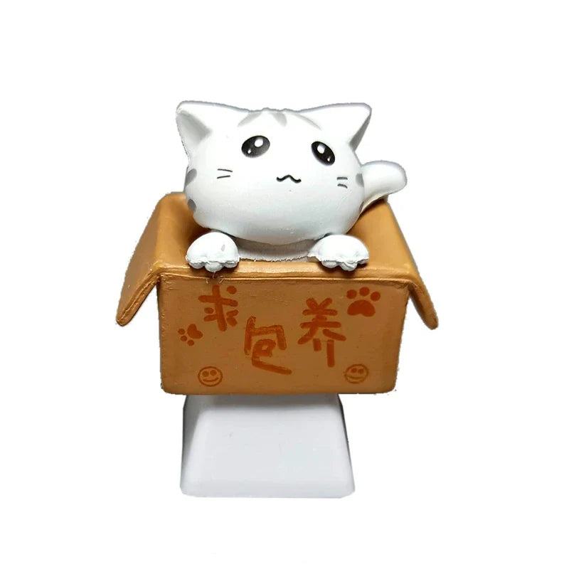 1PC PBT Custom Cartoon Anime for Cat Keycap Bottom Backlit Keycaps OEM Profile for DIY Mechanical Keyboard Children's Gi