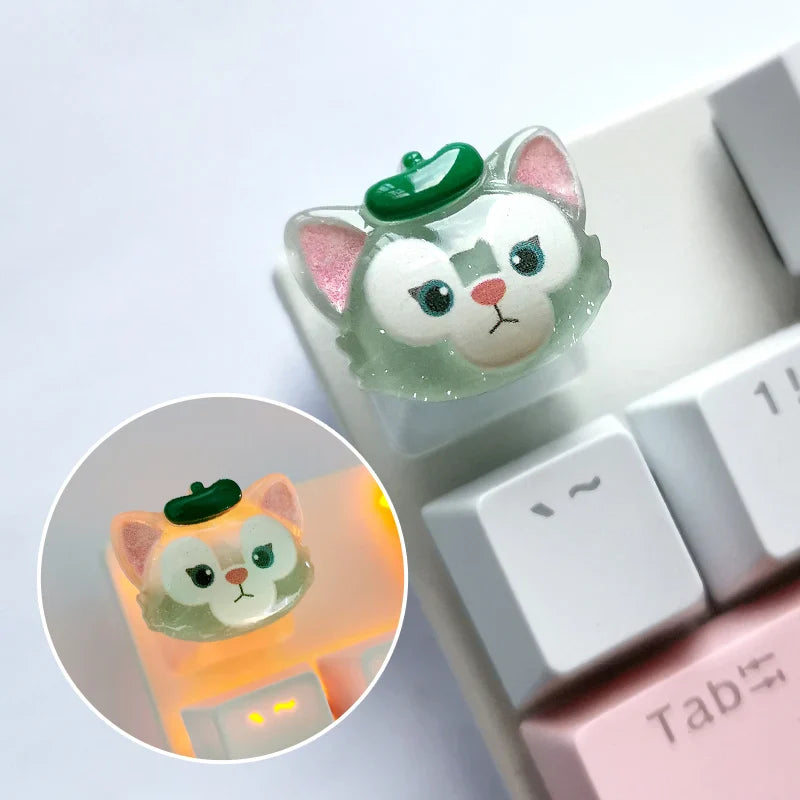 DIY Keycap Cute Cartoon Melody Coolomey Translucent Cross Mechanical Keyboard ESC Base Translucent Keycap