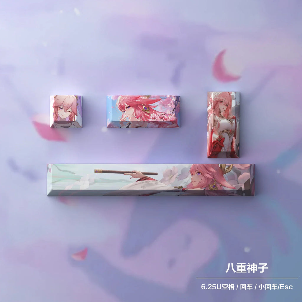 New Genshin Impact Keycaps DIY Anime Keyboard Cap Cherry Profile Pbt R4 Customl Mechanical Keyboard Decorative Accessories Gifts