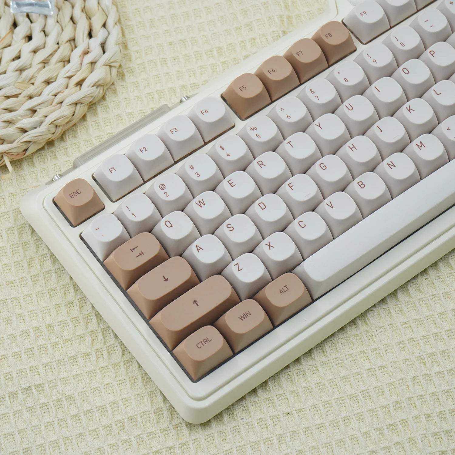 JCM MA Profile PBT Tiramisu Keycaps Alice Layout Dye-Sub Key Caps For Mechanical Gaming Keyboard ABM066 MX Switches Wooting