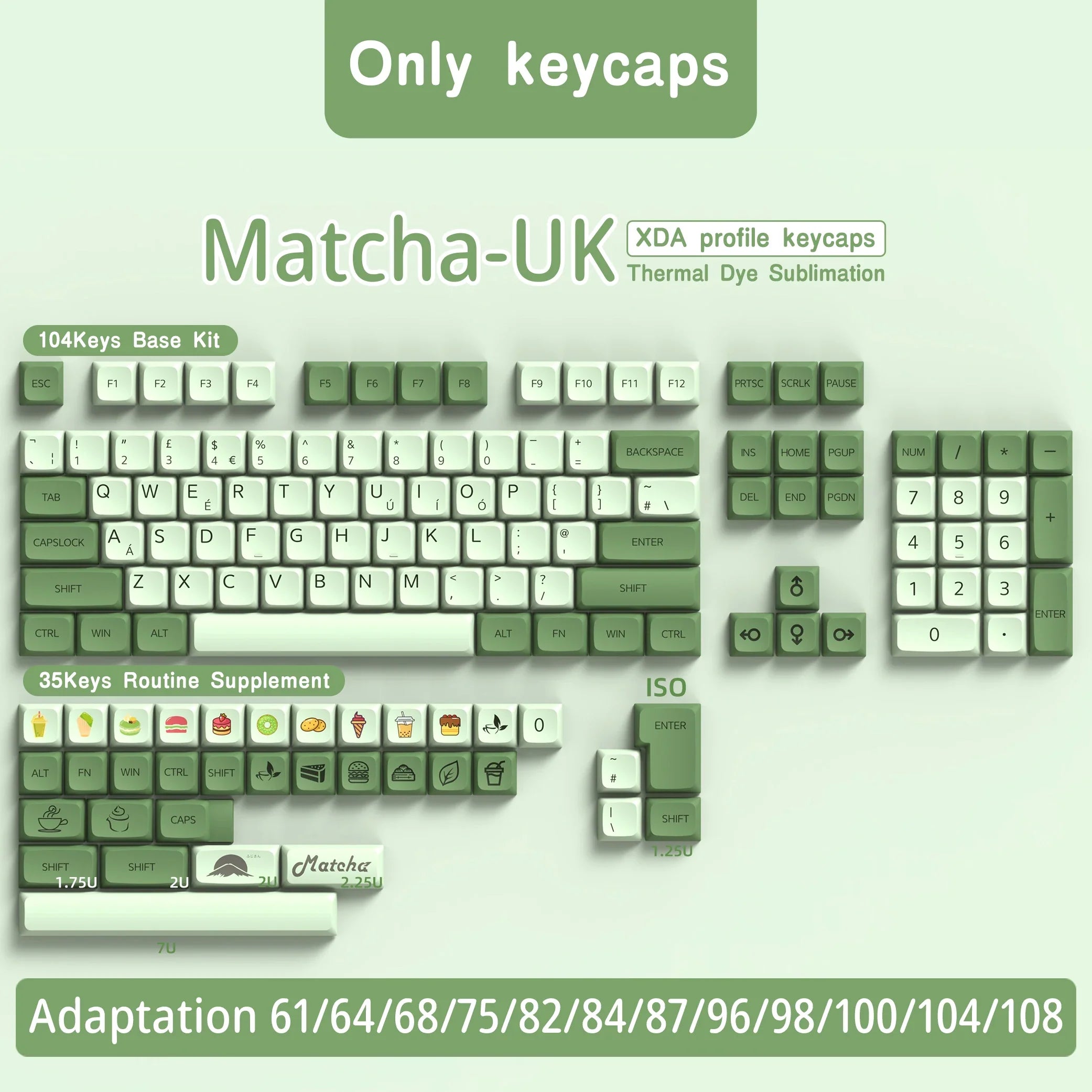 XDA Profile PBT keycaps Spanish Korean French German Portuguese Russian Japanese keycap For Cherry MX Mechanical Keyboard