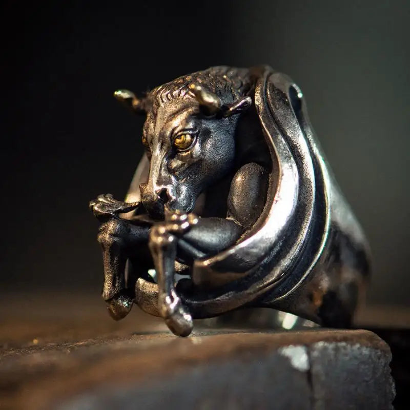 Retro Domineering Ethnic Style Fire-Breathing Dragon Ring Men\\'s Charm Open Ring Punk Motorcycle Rider Jewelry Accessories