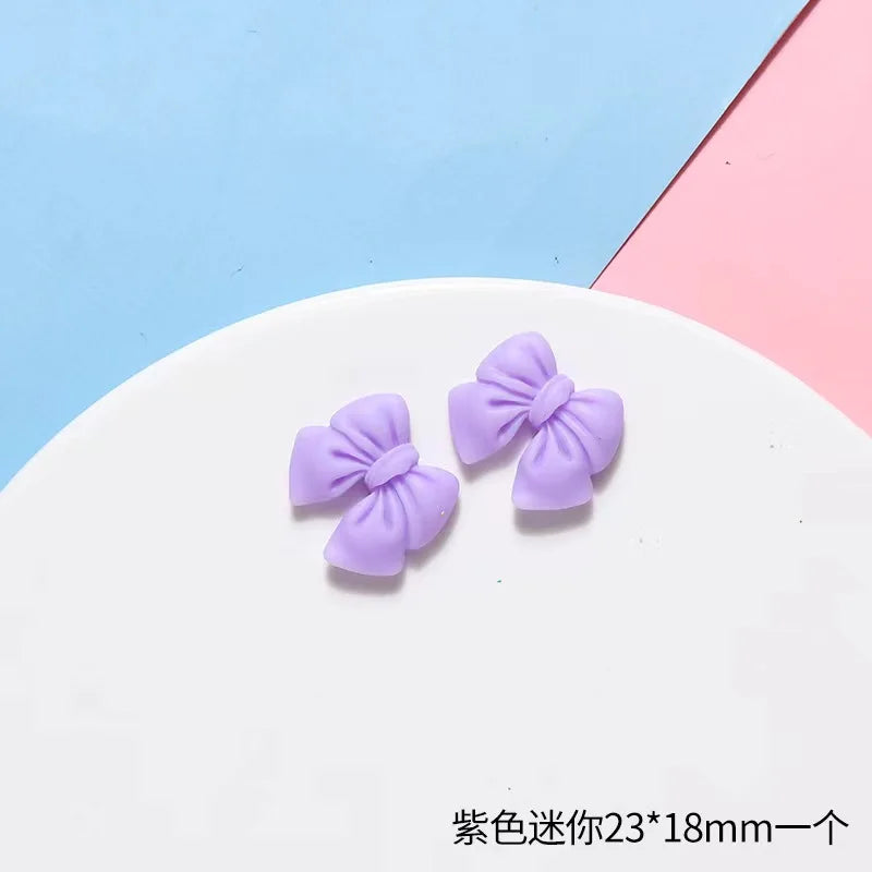 10pcs Colored Ribbon Resin Bow Nail Charm Parts 3D Nail Art Decoration Accessories Supplies for  DIY Manicure Design