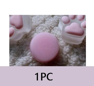 1PC Silicone Cute Transparent Pink Soft Cat Paw Keycap Cross Axis Mechanical Keyboard Resin Drip Glue Animal Cat Paw Keycap