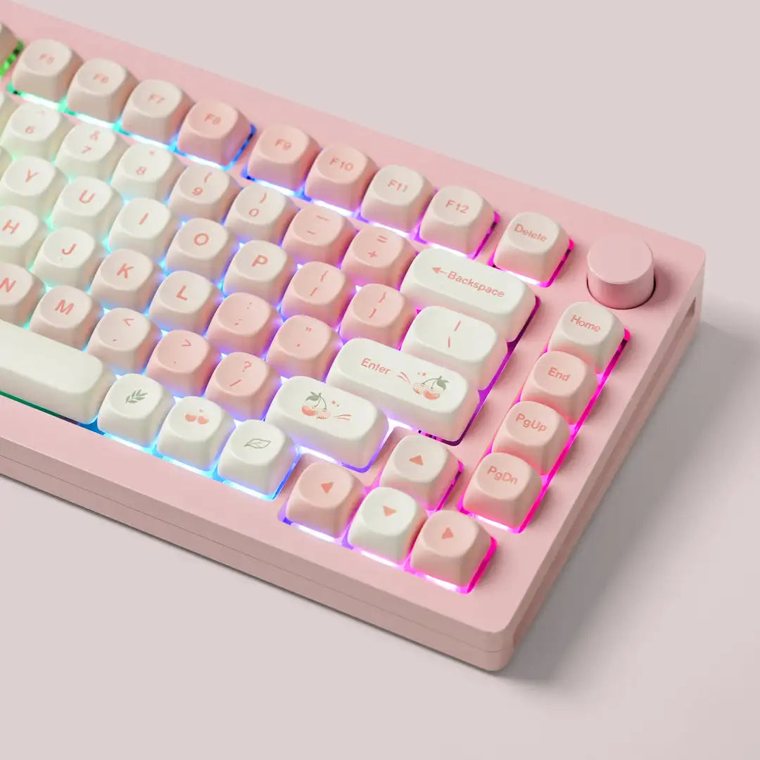 143 Keys Pink Cherry MOA Profile PBT Keycaps Dye Sub Customs  Key caps for 61/87/104 Cherry MX Switch Gaming Mechanical Keyboard