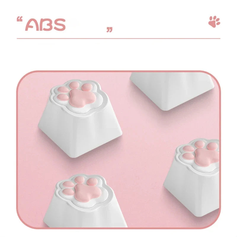 3D Soft Silicone ABS Cat Claw Base Keycap Compatibility for MX Structure Switches Mechanical Keyboards DIY Decoration