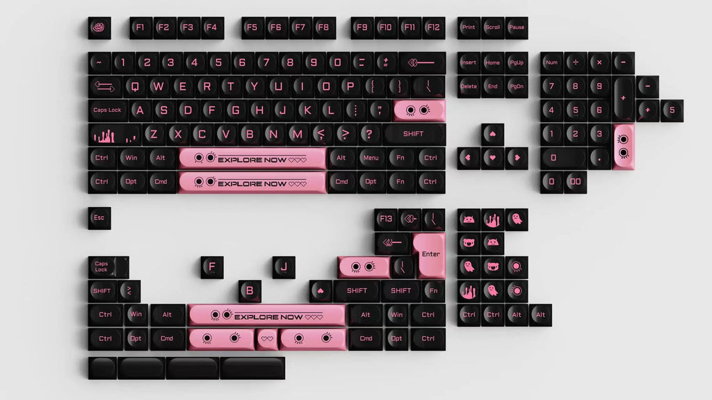 Transparent Keycaps PC 170 Keys Set for Mechanical Keyboard Keycap Accessories Personalized Customization DDA Profile Keycaps