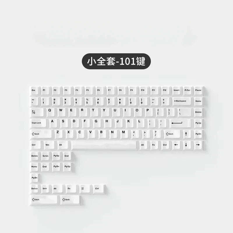 Ceramic Keycaps Set 123/101-key Smooth Surface Tough and Resistant To Falling HIFI Cross Axis Mechanical Keyboard WASD Keycap