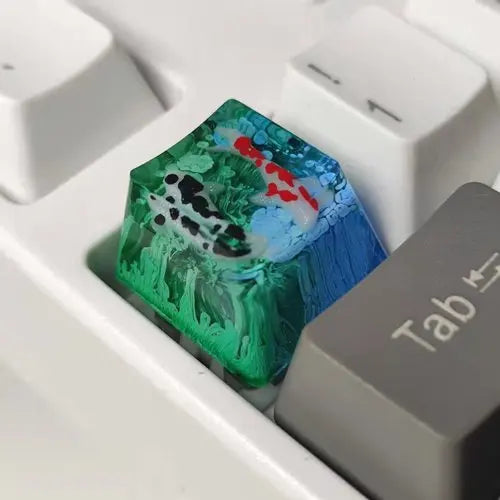 Handmade Keycaps Custom Scenery Koi 1U Resin Keycaps For Cherry Mx Switch Gamer Mechanical Backlit Keyboard Replace RGB Keycaps