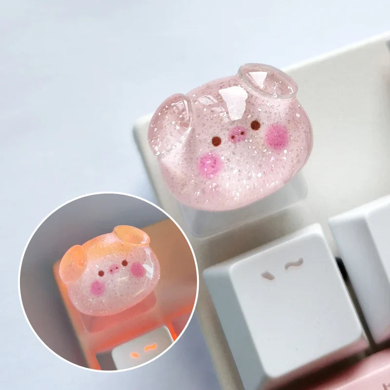 DIY Keycap Cute Cartoon Melody Coolomey Translucent Cross Mechanical Keyboard ESC Base Translucent Keycap