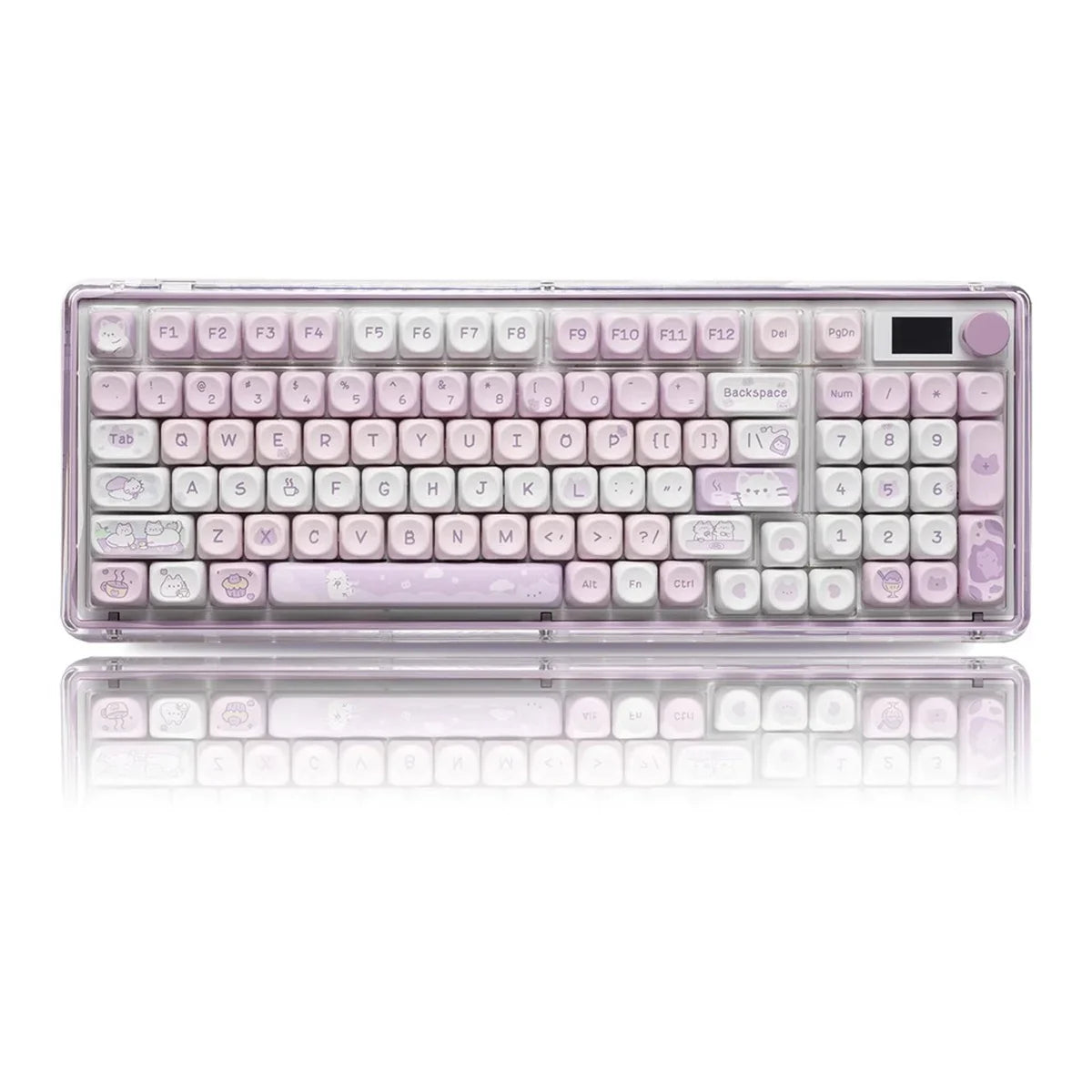 ULSION 132Keys MOA Profile Dog Cat Cartoon Keycaps for 61/64/68/78/84/87/96/104/108 Keys Gaming Mechanical Keyborad MX Swtiches