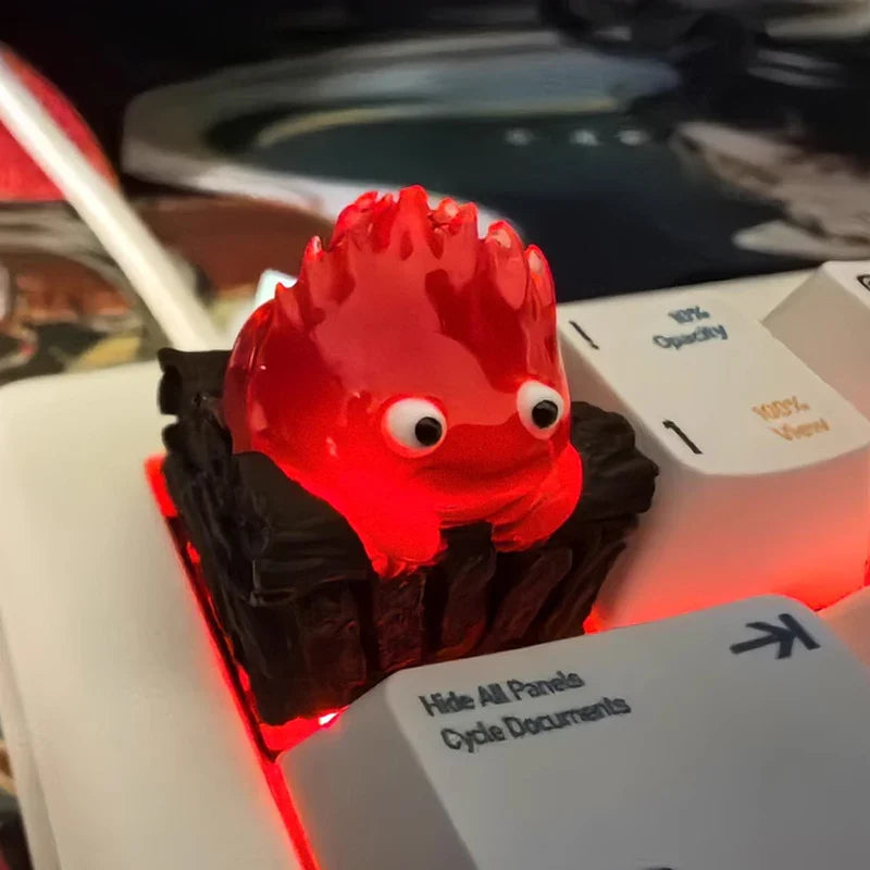 Calcifer Mechanical Keyboard Keycaps Customized Cute Keycap Cartoon Original Design Keycaps For Keyboard PC Gifts [In Stock]