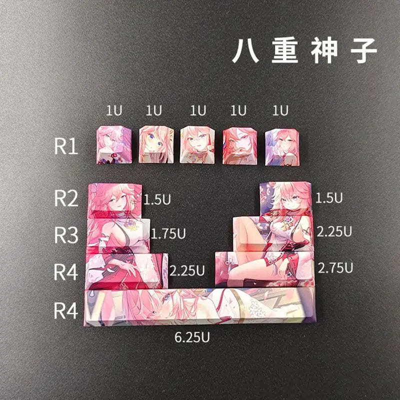 Cartoon Anime Genshin Impact xiao keycap Mechanical keyboard replacement key PBT thermal sublimation original factory height