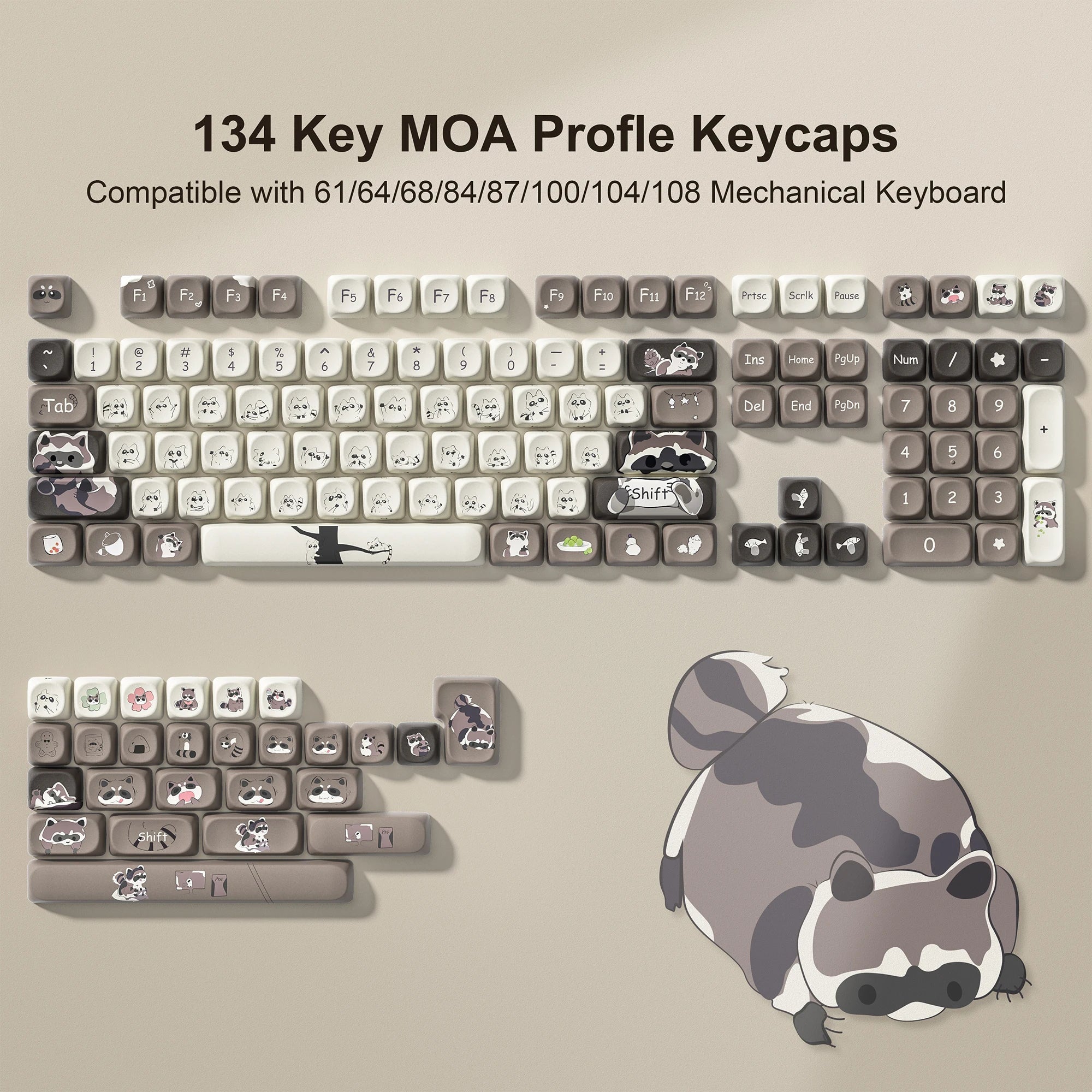 143 Keys Pink Cherry MOA Profile PBT Keycaps Dye Sub Customs  Key caps for 61/87/104 Cherry MX Switch Gaming Mechanical Keyboard