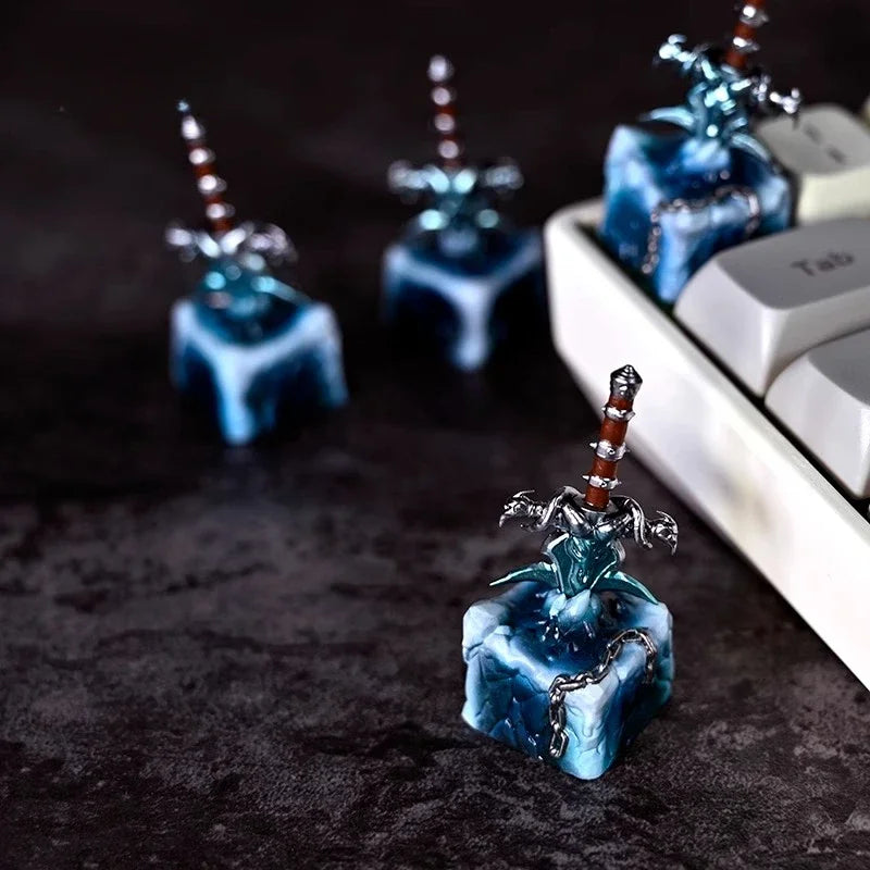 World of Warcraft Frostmourne Key Cap 3D Resin Keyboard Caps Custom MX Switch Handmade Anime Key Caps Mechanical Keyboard Gift
