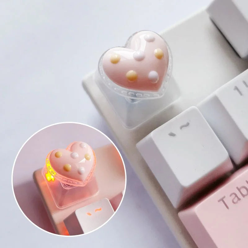 Diy Sanrio Translucent Keycap for Cross Axis Mechanical Keyboards Female Love Kuromi Key Cover