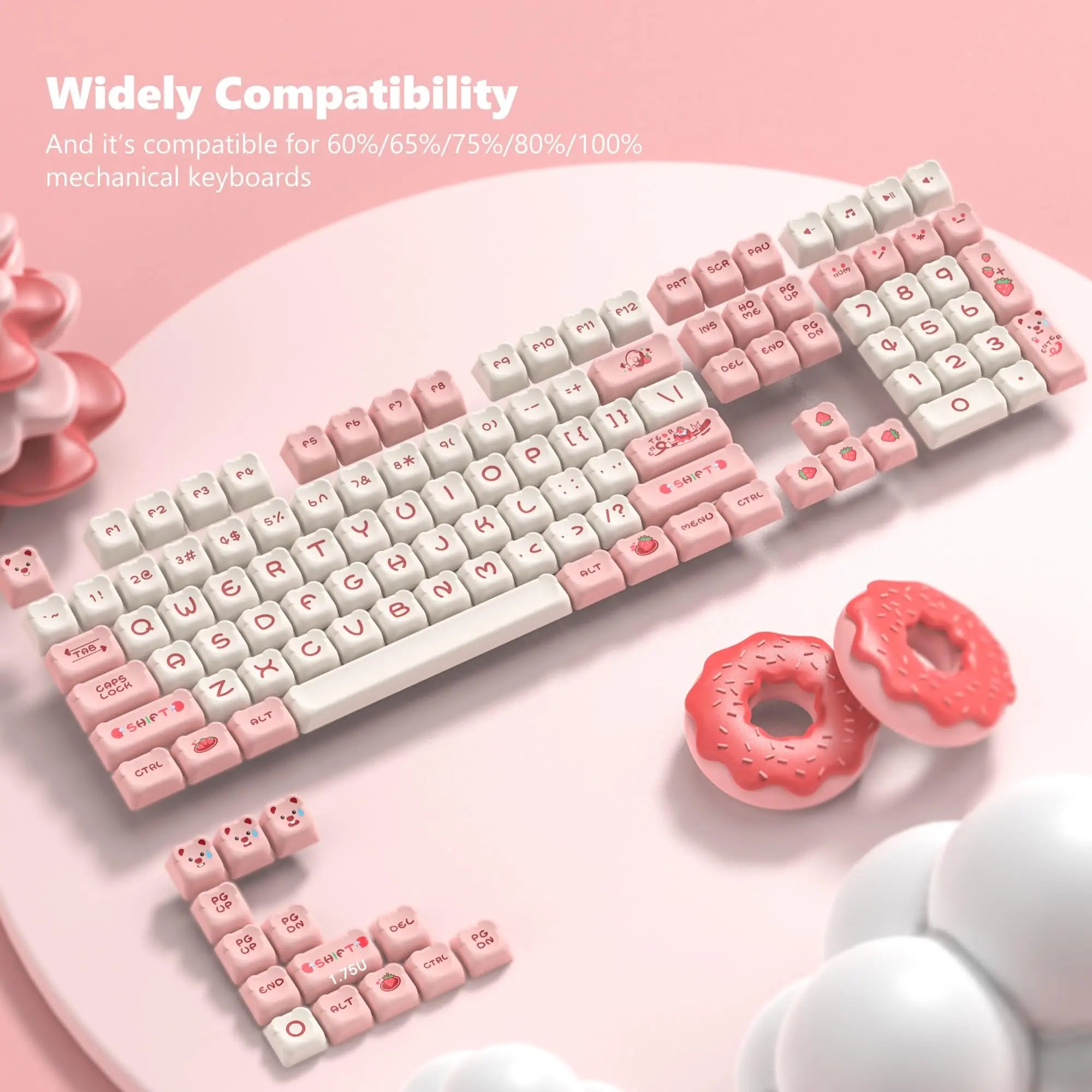143 keys Coffee Cat  PBT Keycap 5 Sides DYE-SUB XDA Profile Customized Keycaps For Cherry MX Switch Gamer Mechanical Keyboards