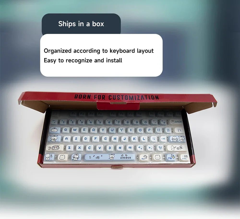139 Keys MOA Profile Puppy Band Sugar Rabbit Theme Keycaps PBT Thermal Sublimation Customized Key Caps for Mechanical Keyboard