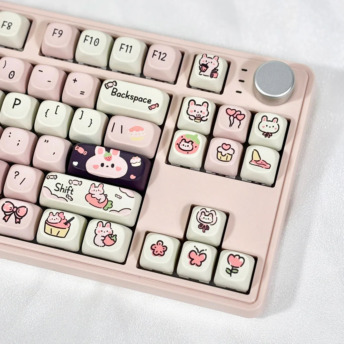 95Keys Cute Keycaps MOA Profile Cat Theme PBT Key Caps Pink Blue Puppy keycap for GK61 RK836 MX Switches Mechanical Keyboard