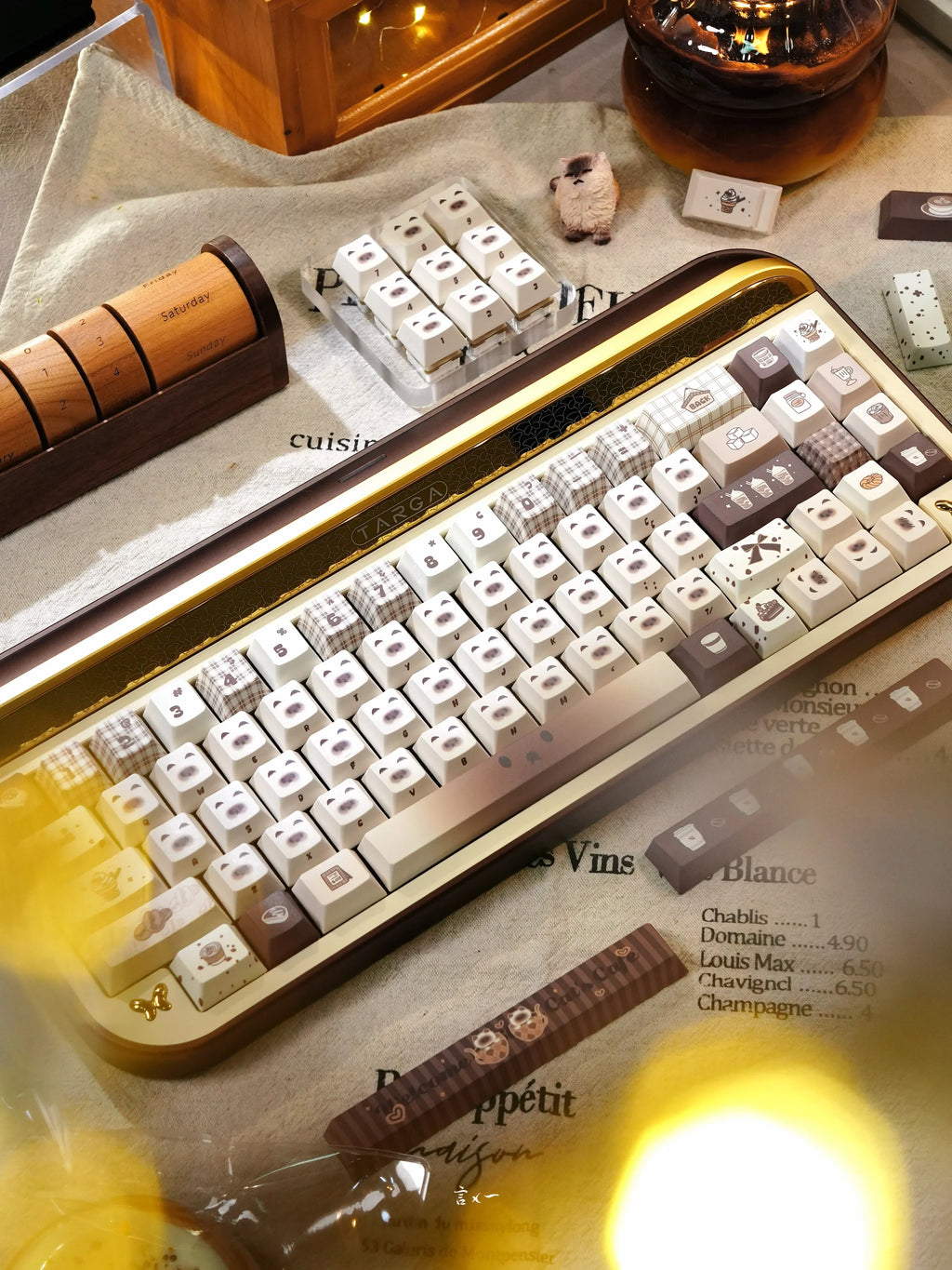 Siamese Cat Cafe Keycap Cherry MAO Profile Cute Cat Head PBT Keycaps Original White Brown Personalized Mechanical Keyboard Caps