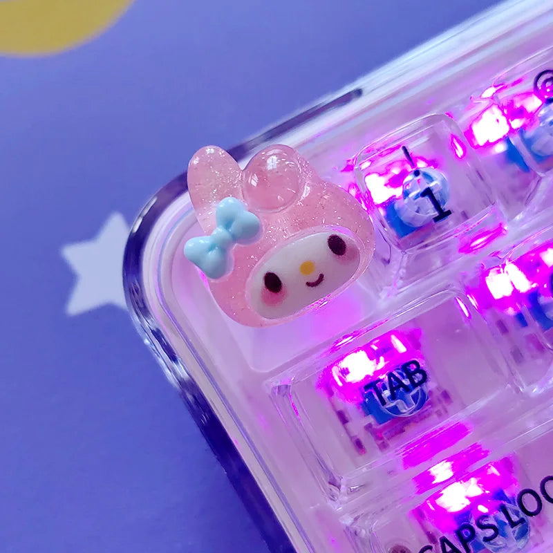 DIY Keycap Cute Cartoon Melody Coolomey Translucent Cross Mechanical Keyboard ESC Base Translucent Keycap