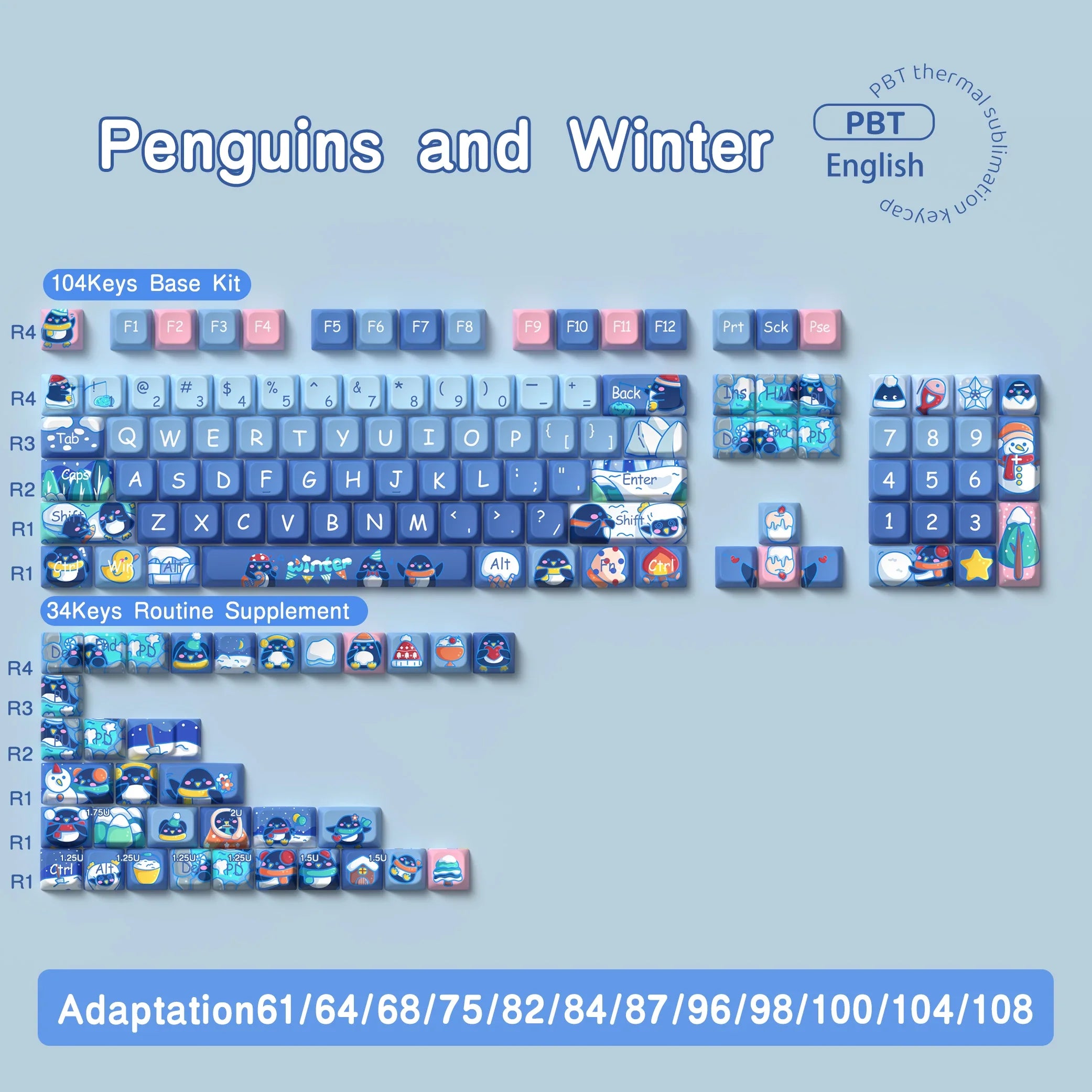 138/158 keys Original Theme Keycaps MDA Profile cute Anime PBT Keycap custom For Mechanical Keyboard with iso layout