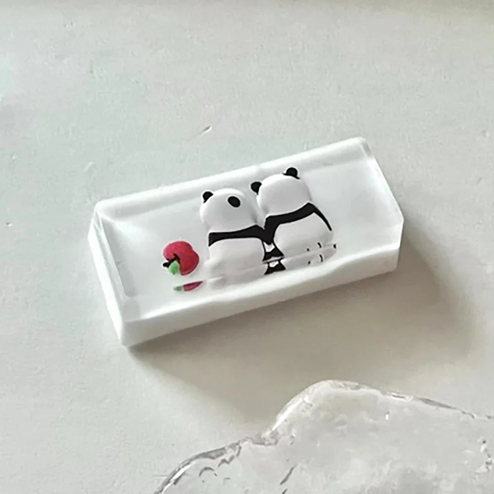 1Pcs Cute Panda Pattern Keycap Resin Handmade Decoration Personality Esc R4 OEM Cute key cap mold Keycap for Mechanical Keyboard