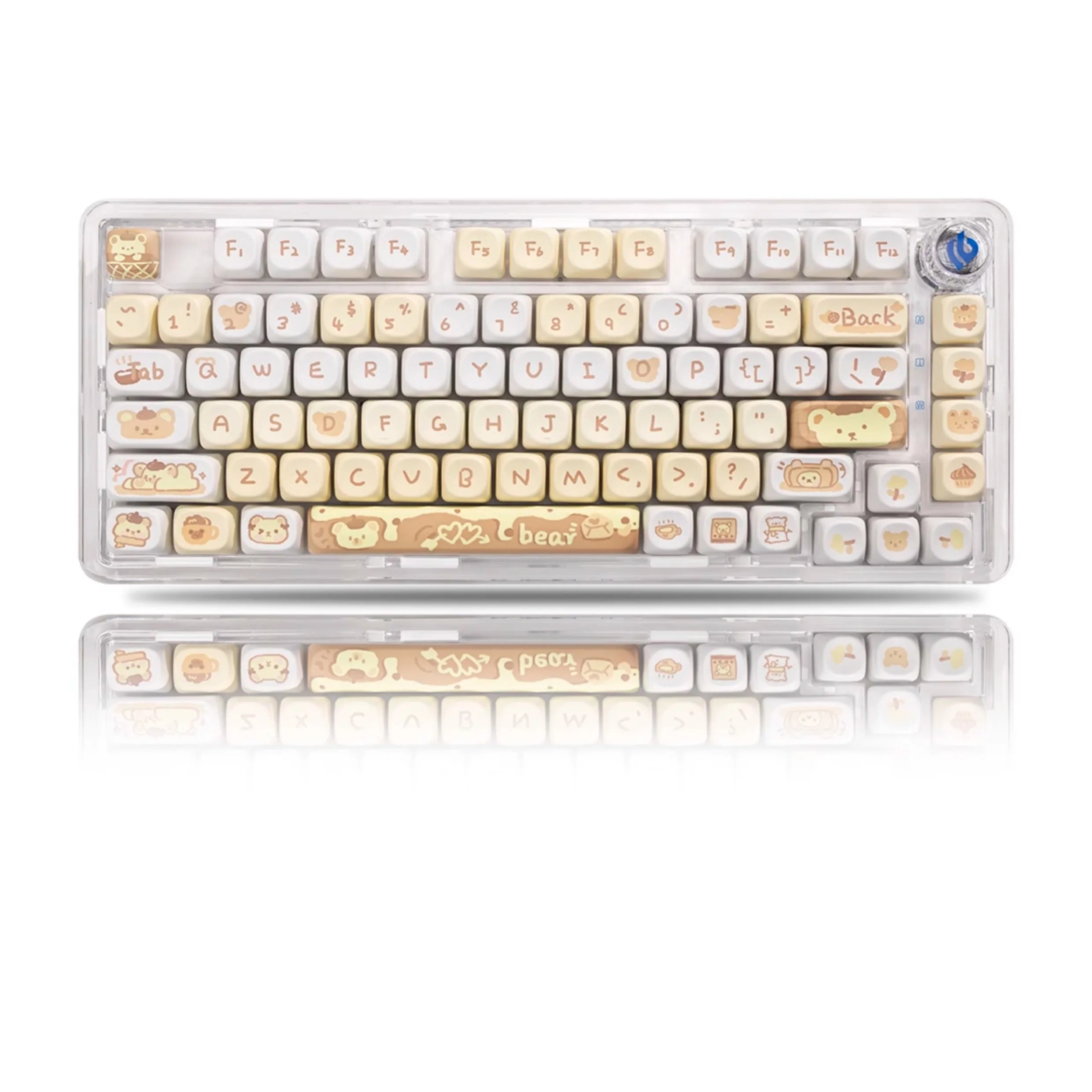 Cat Afternoon Tea Theme Purple Keycap 132 Keys MOA Height PBT Five-sided Sublimation Cute Keycaps for Mechanical Keyboard