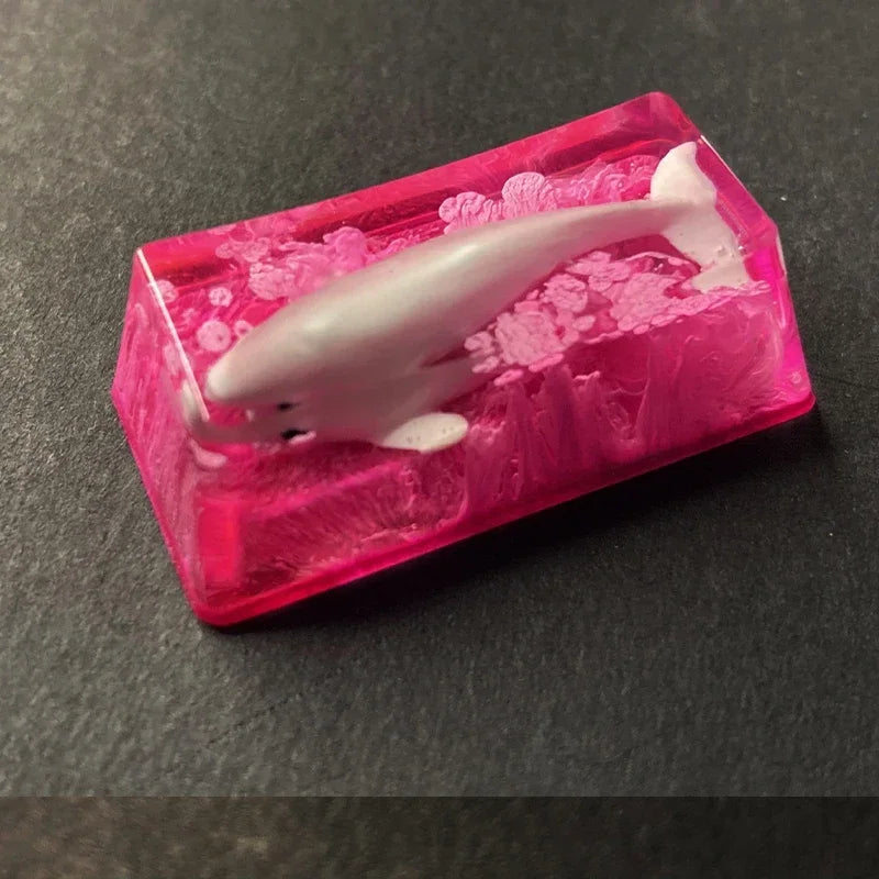 Whale resin keycap oem mechanical keyboard personalized backspace key 2x light-transmitting keycap Sa can be customized blue sin