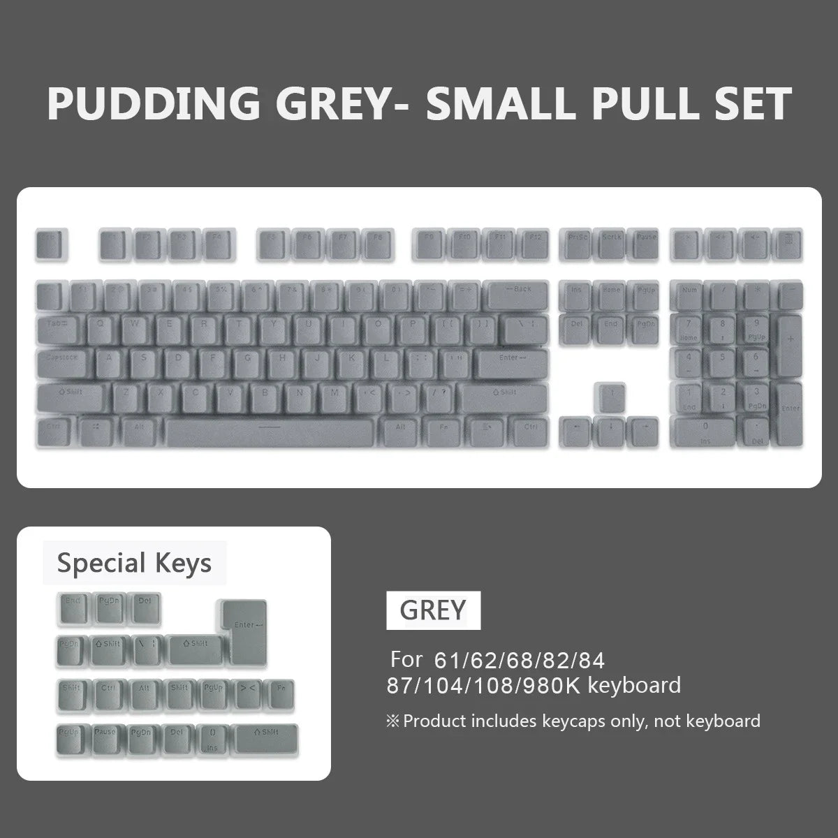 129 Keys Mechanical Keyboard PBT Pudding Keycaps Two-color Injection Molding OEM Character Translucent Keycap for All Keyboards