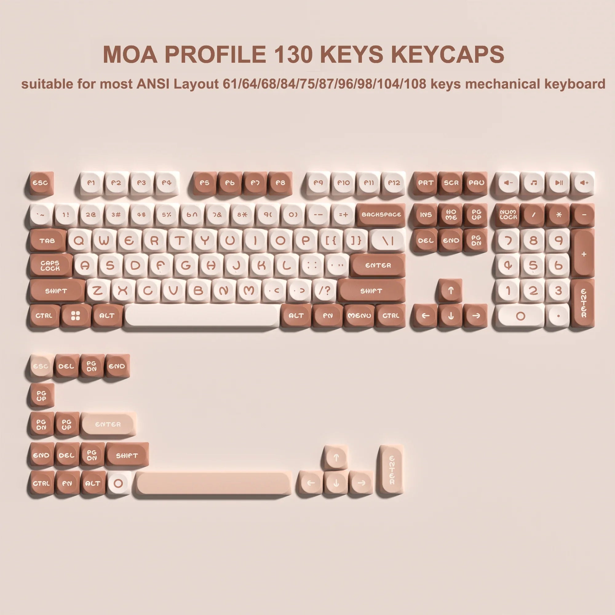 143 Keys Pink Cherry MOA Profile PBT Keycaps Dye Sub Customs  Key caps for 61/87/104 Cherry MX Switch Gaming Mechanical Keyboard