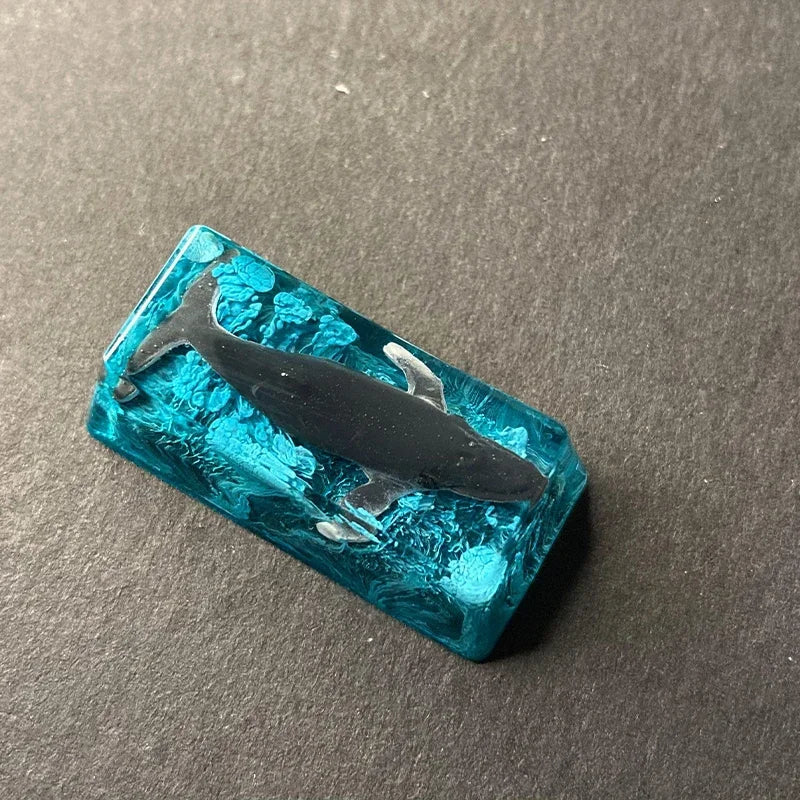 Whale resin keycap oem mechanical keyboard personalized backspace key 2x light-transmitting keycap Sa can be customized blue sin