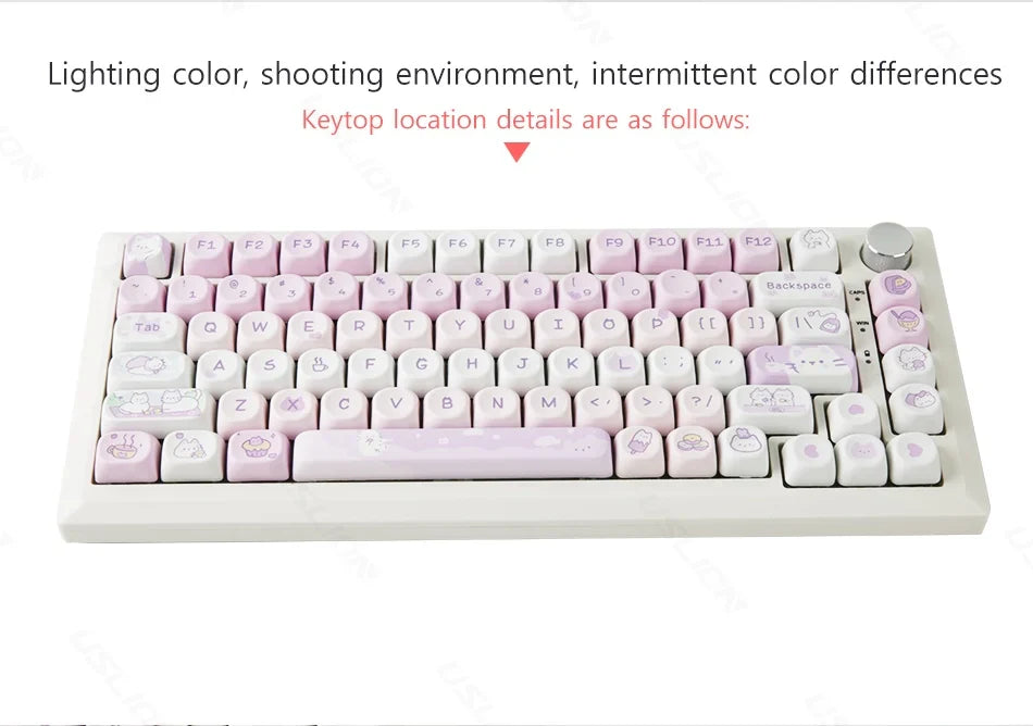 95/132 Keys Cartoon Keycaps PBT Hakimi Dog Cats Keycap MOA Profile Dye Sublimation Keycap For Mechanical Gaming Keyboard