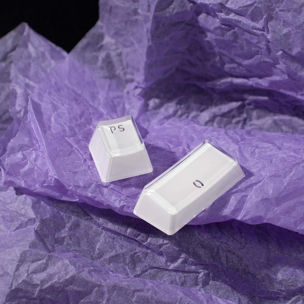 Crystal White Pink Jelly Keycaps OEM profile 104 Keys ABS Double shot keycaps set for MX Switches Mechanical Keyboard