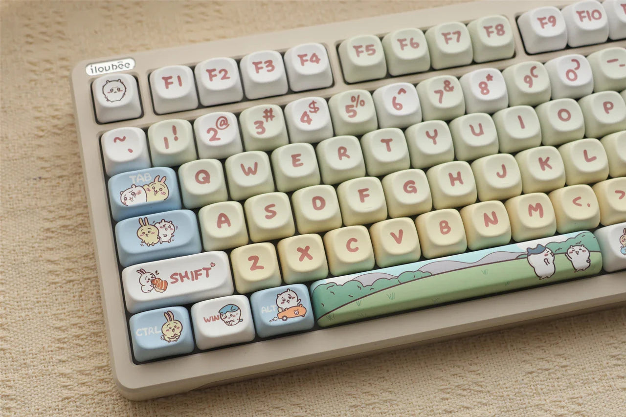 144 Keys/set Kohachi Keycaps MOA Profile GMK PBT Cute Anime Keycaps for Mechanical Keyboard Dye Sublimation Gaming Keycap