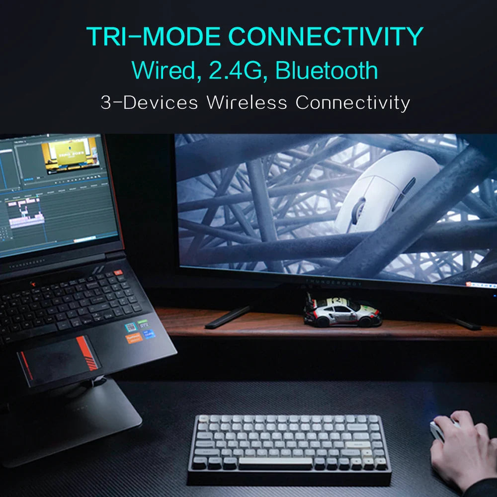 ThundeRobot ML901 Three-mode Mouse Gaming Wireless Bluetooth 2.4G Wired Ultra-lightweight Design PAW3395 Wireless Charging