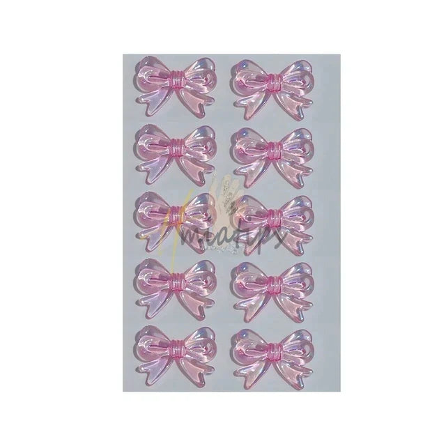 10pcs Colored Ribbon Resin Bow Nail Charm Parts 3D Nail Art Decoration Accessories Supplies for  DIY Manicure Design