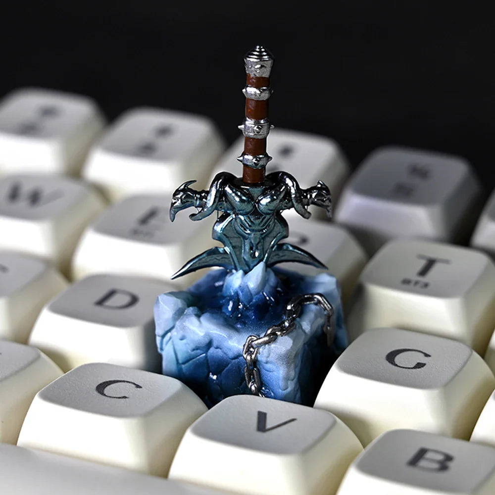 World of Warcraft Frostmourne Artisan Resin Keycaps 1u ESC Custom MX Switch Handmade Anime Key Caps For Mechanical Keyboard Gift