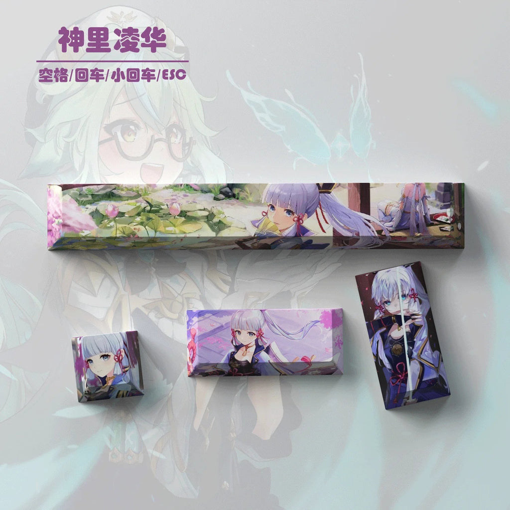 New Genshin Impact Keycaps DIY Anime Keyboard Cap Cherry Profile Pbt R4 Customl Mechanical Keyboard Decorative Accessories Gifts
