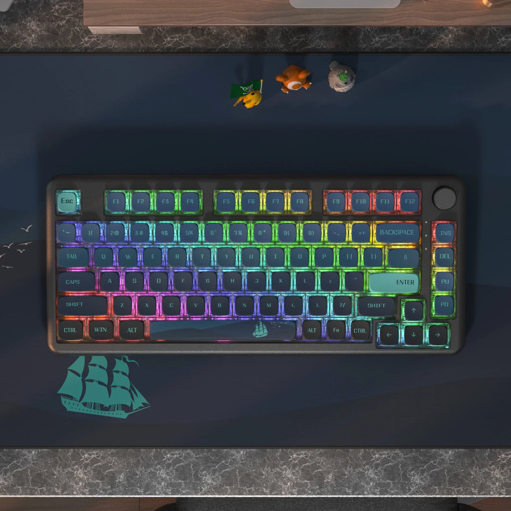 PIIFOX Shanshui Transparent Keycaps XDA Profile PBT Double Thermal Sublimation 117 Keys  Design Color-block Parts Customized DIY