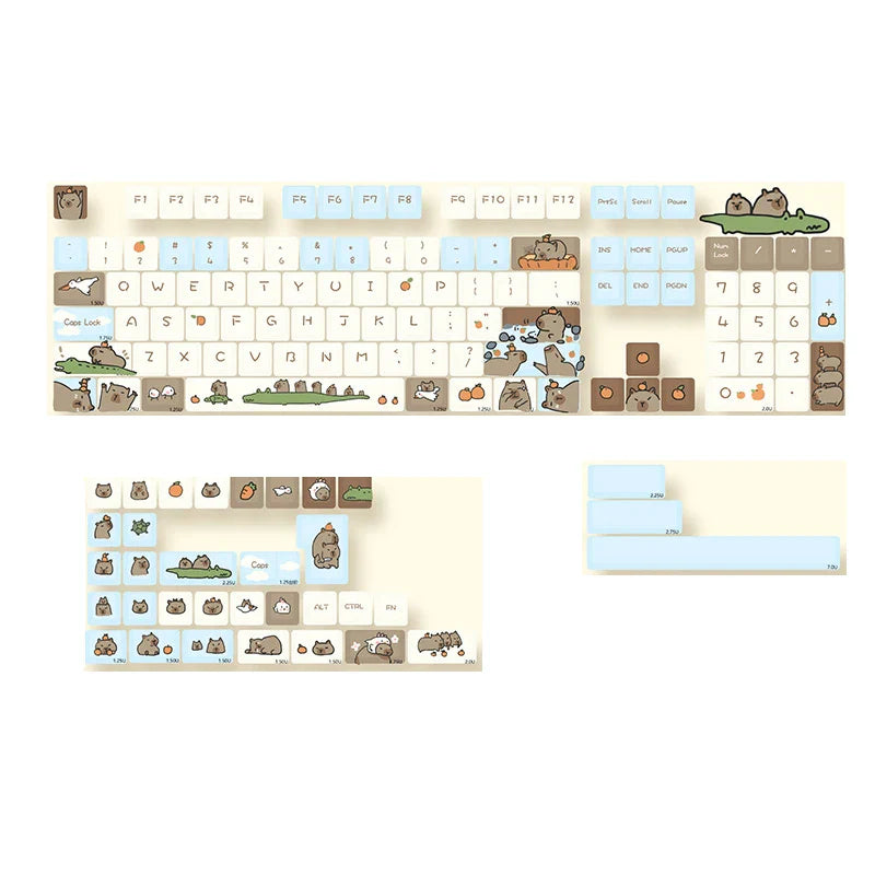 Mda High Capybara Mechanical Keyboard Keycap Custom Thermal Sublimation Pbt Cute Milk Blue Home Goodies Birthday Gift Boy Girl