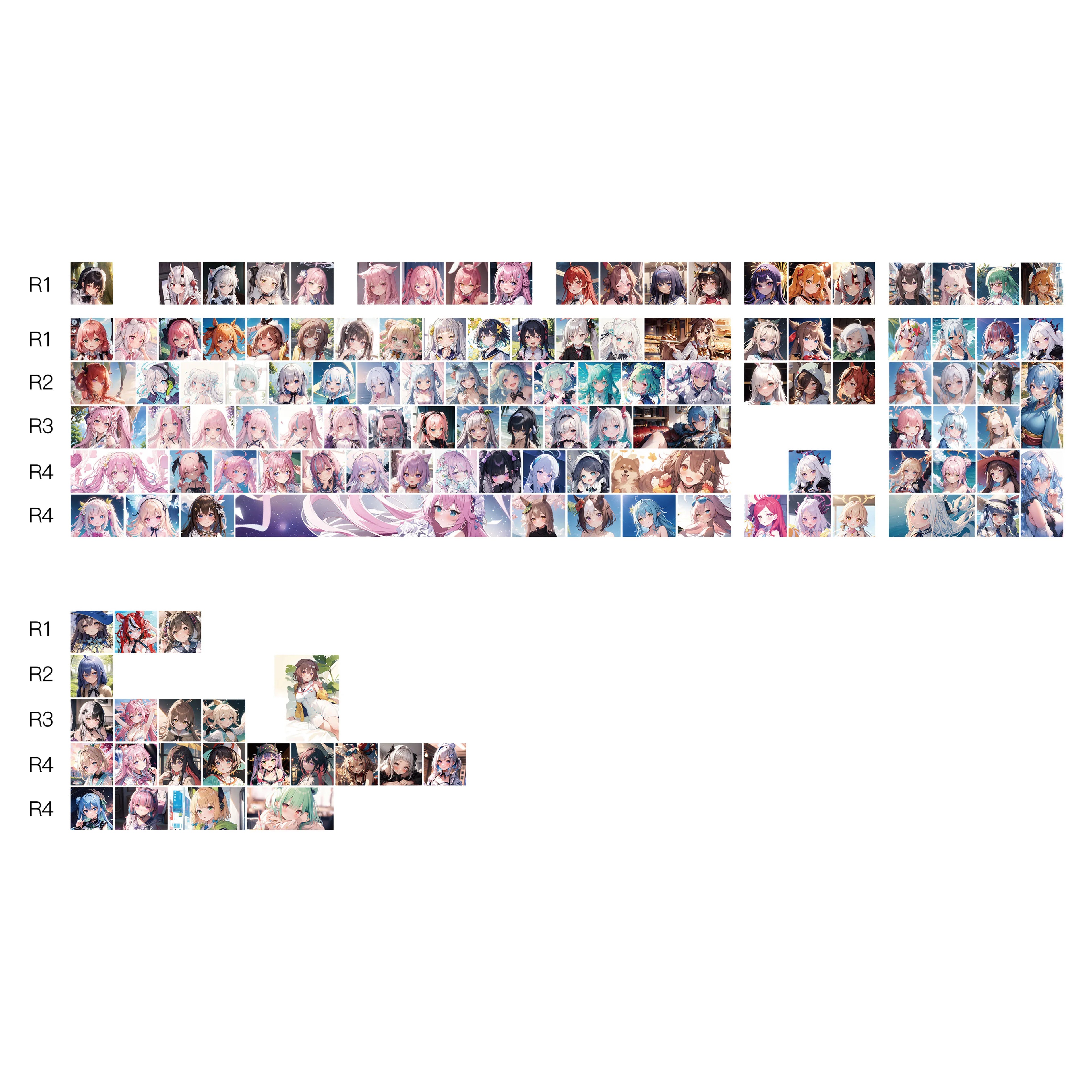 Anime Girls Smile Album Theme Keycap Set 130 Keys Cherry Profile PBT Dye-sublimation MX Switch Keycaps for Mechanical Keyboards