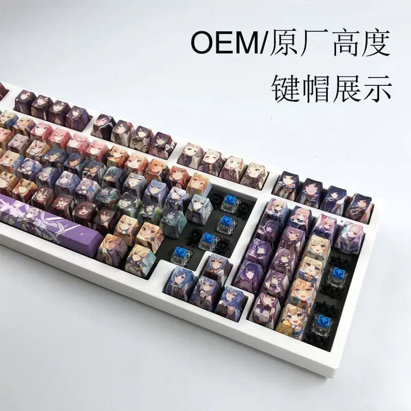 Cartoon Anime Genshin Impact Keycap zhongli Mechanical keyboard replacement key R4 PBT thermal sublimation Cherry OEM height