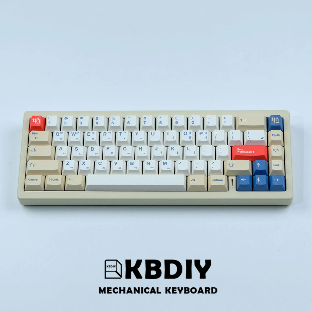 KBDiy GMK Soymilk Keycap 135 Keys PBT Japanese Korean Keycap ISO Enter Cherry Profile for GMK67 K500 Gaming Mechanical Keyboard