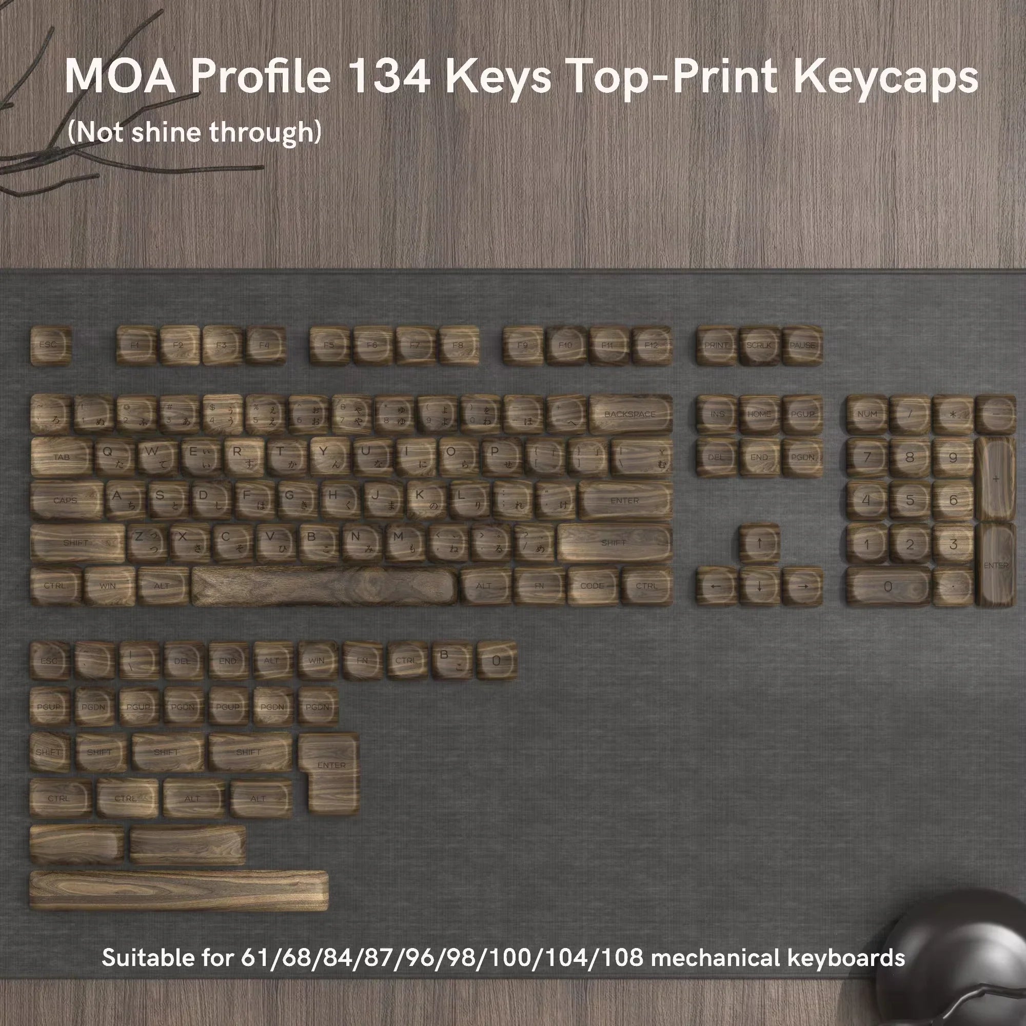 143 Keys Pink Cherry MOA Profile PBT Keycaps Dye Sub Customs  Key caps for 61/87/104 Cherry MX Switch Gaming Mechanical Keyboard