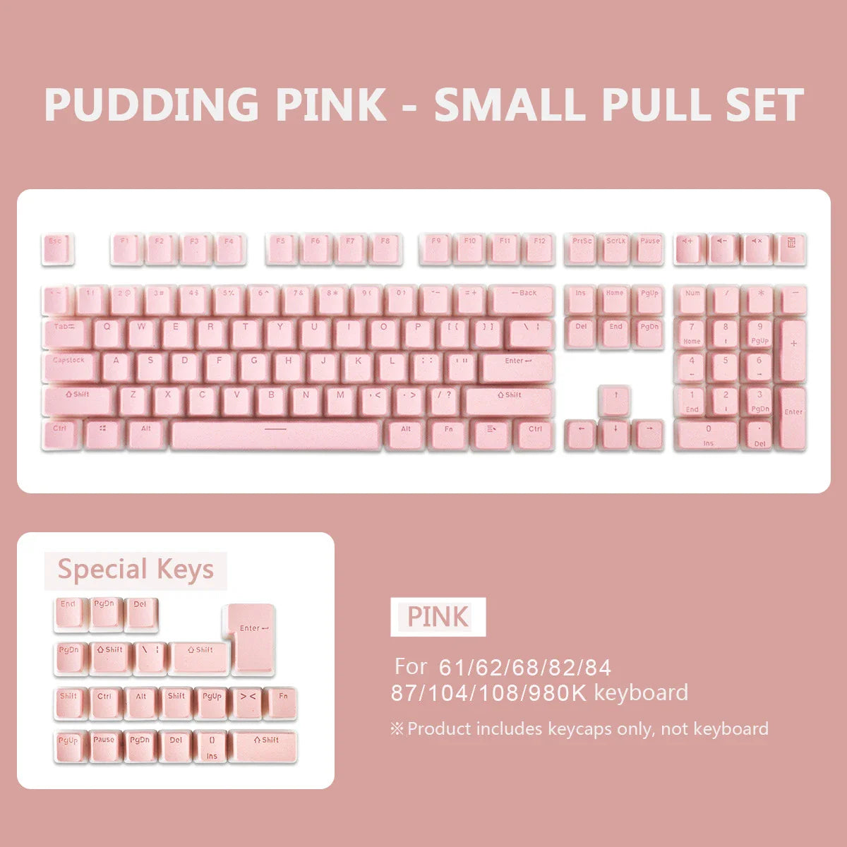 129 Keys Mechanical Keyboard PBT Pudding Keycaps Two-color Injection Molding OEM Character Translucent Keycap for All Keyboards