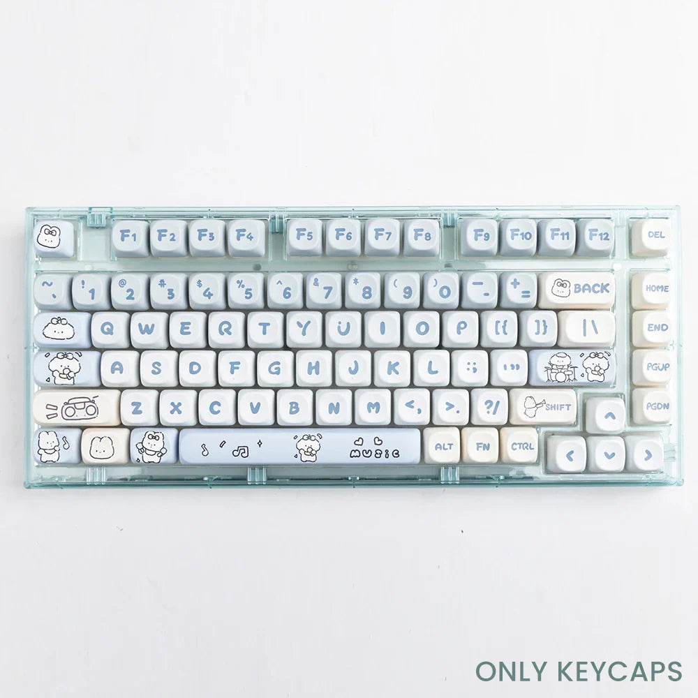 139 Keys MOA Profile Puppy Band Sugar Rabbit Theme Keycaps PBT Thermal Sublimation Customized Key Caps for Mechanical Keyboard