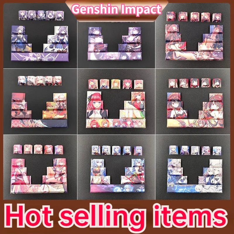 Cartoon Anime Genshin Impact xiao keycap Mechanical keyboard replacement key PBT thermal sublimation original factory height